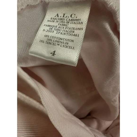 A.L.C. Coburn Tapered Paperbag High Waist Pants Linen Blend Morganite Pink 4 - Picture 14 of 16